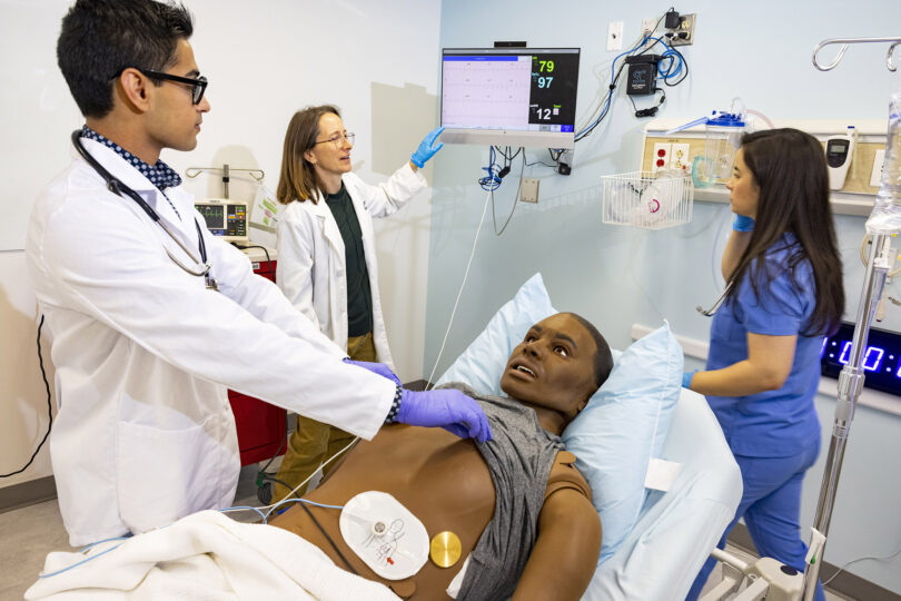 Medical Students participating in a simulation lab at the University of Georgia Medical School